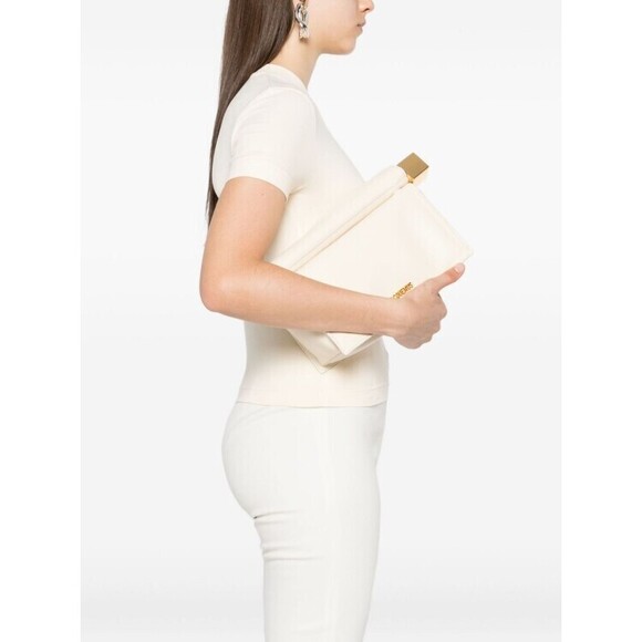Jacquemus Light Ivory Lambskin Folded Design Structured Bag - NWT - Picture 2 of 5